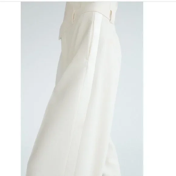 ZARA Oyster White Tuxedo The Masculine Trousers & Bustier Sweetheart Neckline